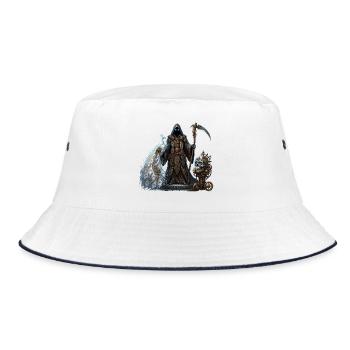 Spektraler Wächter mit Falke und Stahl - Bucket Hat - Weiß/Navy - Vorne