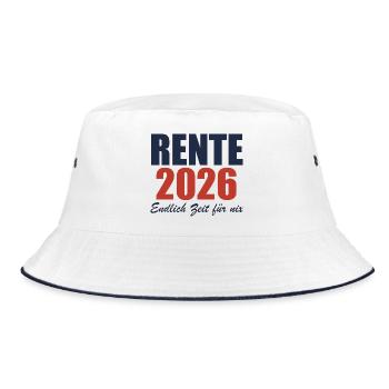 Rente 2026 – Endlich Zeit für nix - Bucket Hat - Weiß/Navy - Vorne