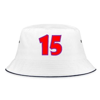 15. 15 JAHRE. 15-JÄHRIGES JUBILÄUM. 15-JÄHRIGES JUBILÄUM. - Bucket Hat - Weiß/Navy - Vorne