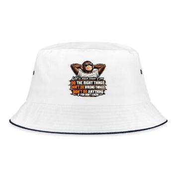 Dotherightthings - Bucket Hat - Weiß/Navy - Vorne