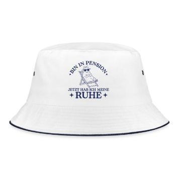 Pension hab ich meine Ruhe Pensionärin Schaf - Bucket Hat - Weiß/Navy - Vorne
