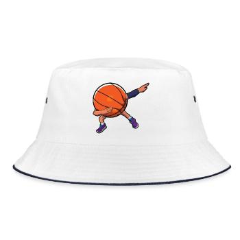 Basketball Dab - Bucket Hat - Weiß/Navy - Vorne