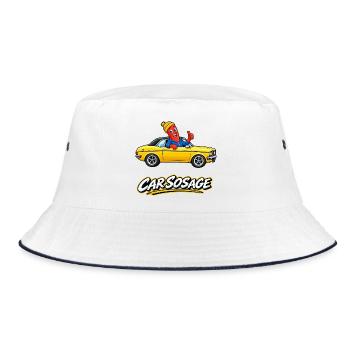 Auto SOS Age Sosage Wurst Rs2000 - Bucket Hat - Weiß/Navy - Vorne