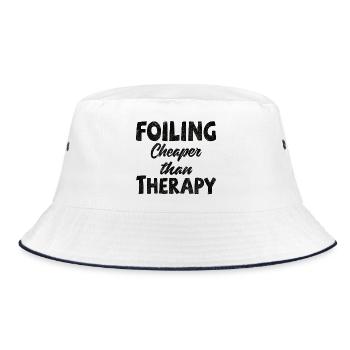 Foiler -  Foiling. Cheaper than Therapy - Bucket Hat - Weiß/Navy - Vorne
