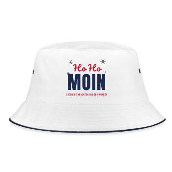 Ho Ho Moin – Frohe Weihnachten aus dem Norden - Bucket Hat - Weiß/Navy - Vorne