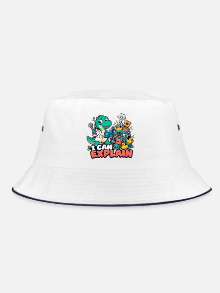 Ich kann es erklären - Bucket Hat - Weiß/Navy
