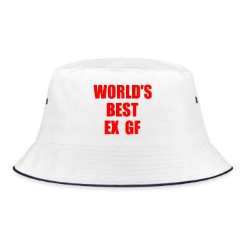 worlds best ex gf - Bucket Hat - white/navy - Front