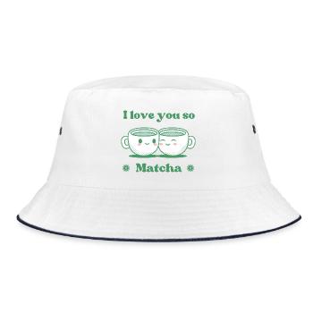 I Love You So Matcha - Bucket Hat - white/navy - Front