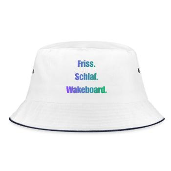 Friss Schlaf Wakeboard - Bucket Hat - Weiß/Navy - Vorne