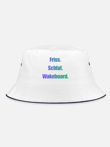 Friss Schlaf Wakeboard - Bucket Hat - Weiß/Navy - Vorne