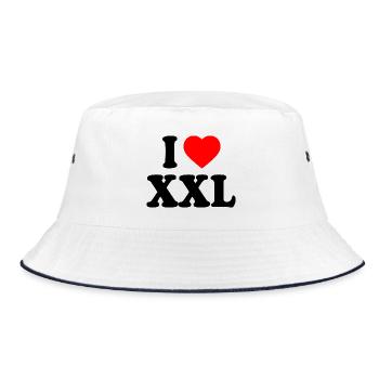I love xxl - Bucket Hat - Weiß/Navy - Vorne