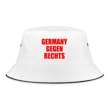 Germany gegen rechts - Bucket Hat - Weiß/Navy - Vorne
