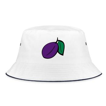 Plum - Bucket Hat - white/navy - Front
