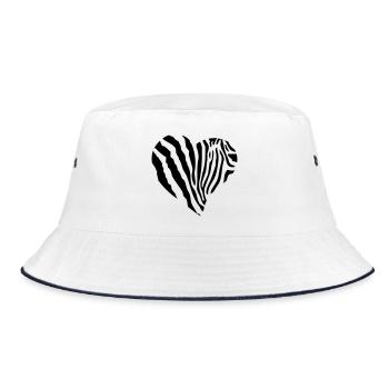 Zebra Heart - Bucket Hat - white/navy - Front