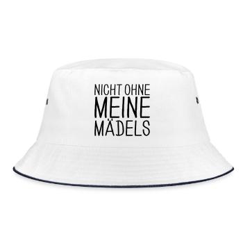 Nicht ohne meine Mädels - Bucket Hat - Weiß/Navy - Vorne