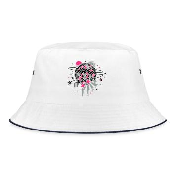 Disco Ball - Bucket Hat - white/navy - Front