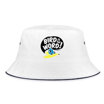surfing bird - bird is the word - surfin bird - Bucket Hat - Weiß/Navy - Vorne