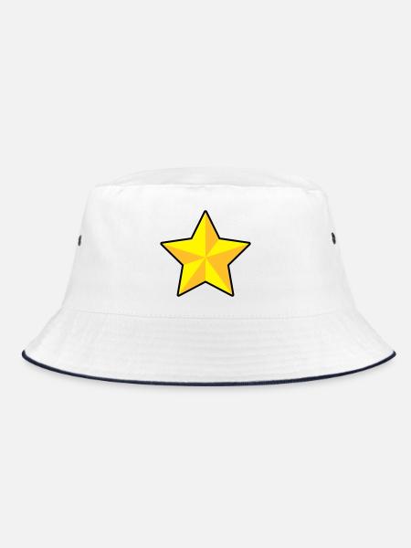 3D Stern - Bucket Hat - Weiß/Navy - Vorne