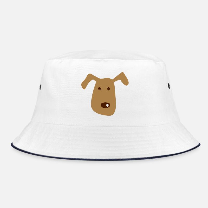 Hund - Bucket Hat - Weiß/Navy