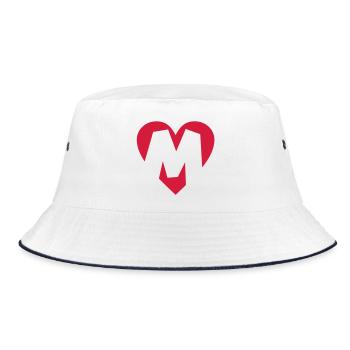 Heart M - I love M - Bucket Hat - white/navy - Front