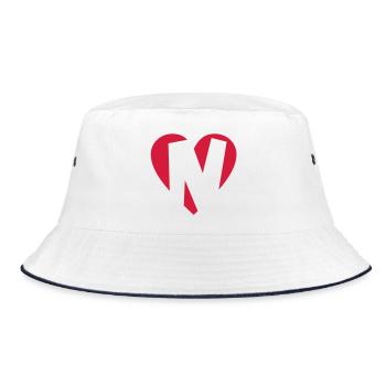 Heart N - I love N - Bucket Hat - white/navy - Front