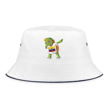 Ecuador Dabbing turtle - Bucket Hat - white/navy - Front