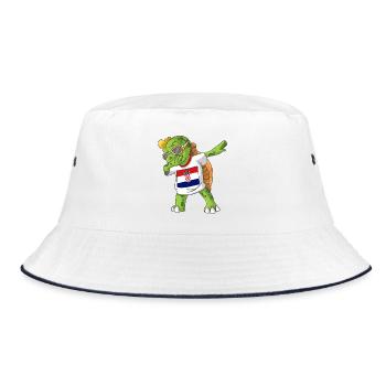 Croatia Dabbing turtle - Bucket Hat - white/navy - Front
