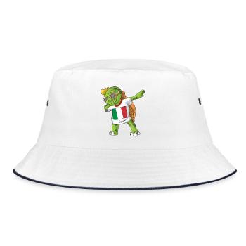 Italy Dabbing turtle - Bucket Hat - white/navy - Front