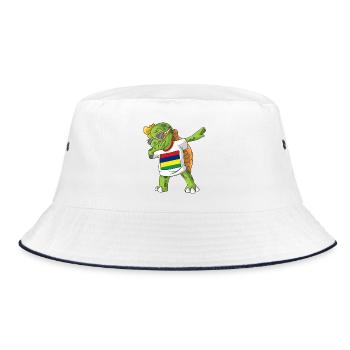 Mauritius Dabbing turtle - Bucket Hat - white/navy - Front
