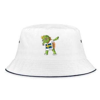 Sweden Dabbing turtle - Bucket Hat - white/navy - Front
