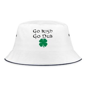St Patricks Day Pub Irland irisch - Bucket Hat - Weiß/Navy - Vorne