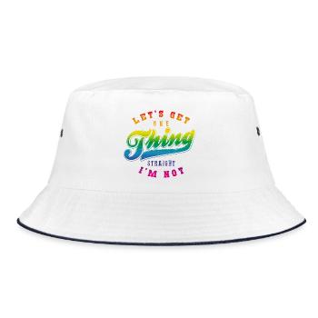 Let one thing be clear, I'm not straight - Bucket Hat - white/navy - Front