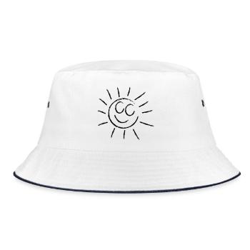 Sonne - Bucket Hat - Weiß/Navy - Vorne