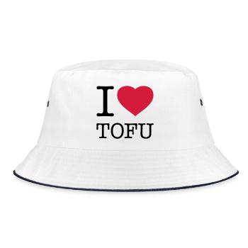 I LOVE TOFU SOY - Bucket Hat - white/navy - Front