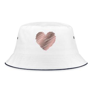 Cœur pinceau en or rose – Design Minimal Love - Bob - blanc/marine - Devant