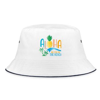 Beach - Bucket Hat - white/navy - Front