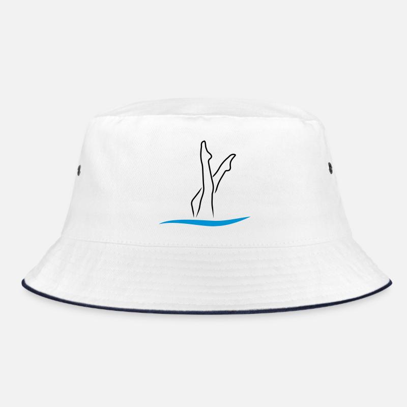 Synchronschwimmen - Bucket Hat - Weiß/Navy