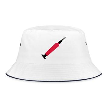 spritze - Bucket Hat - Weiß/Navy - Vorne