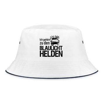 Blaulicht Polizei Feuerwehr Sanitäter Geschenk - Bucket Hat - Weiß/Navy - Vorne