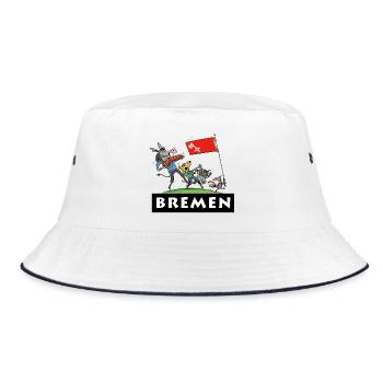 Bremen Stadt Musikanten  - Bucket Hat - Weiß/Navy - Vorne