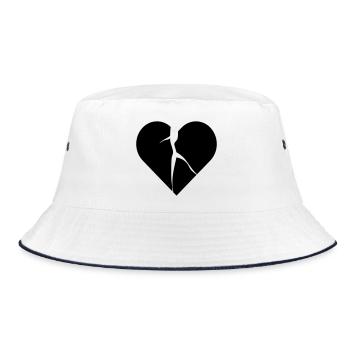 heart broken lovesick - Bucket Hat - white/navy - Front