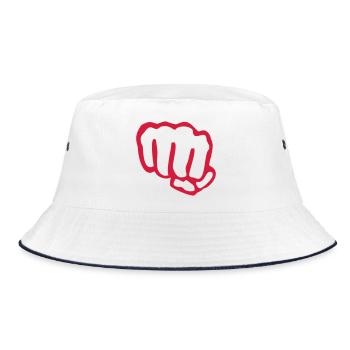 fist - Bucket Hat - white/navy - Front