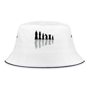 schach schachfiguren - Bucket Hat - Weiß/Navy - Vorne