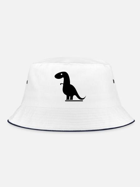 dinosaur - Bucket Hat - white/navy - Front