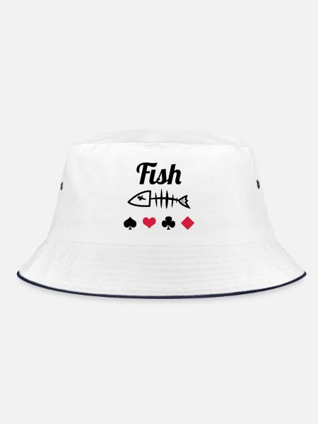 Poker : Fish - Bob - blanc/marine - Devant
