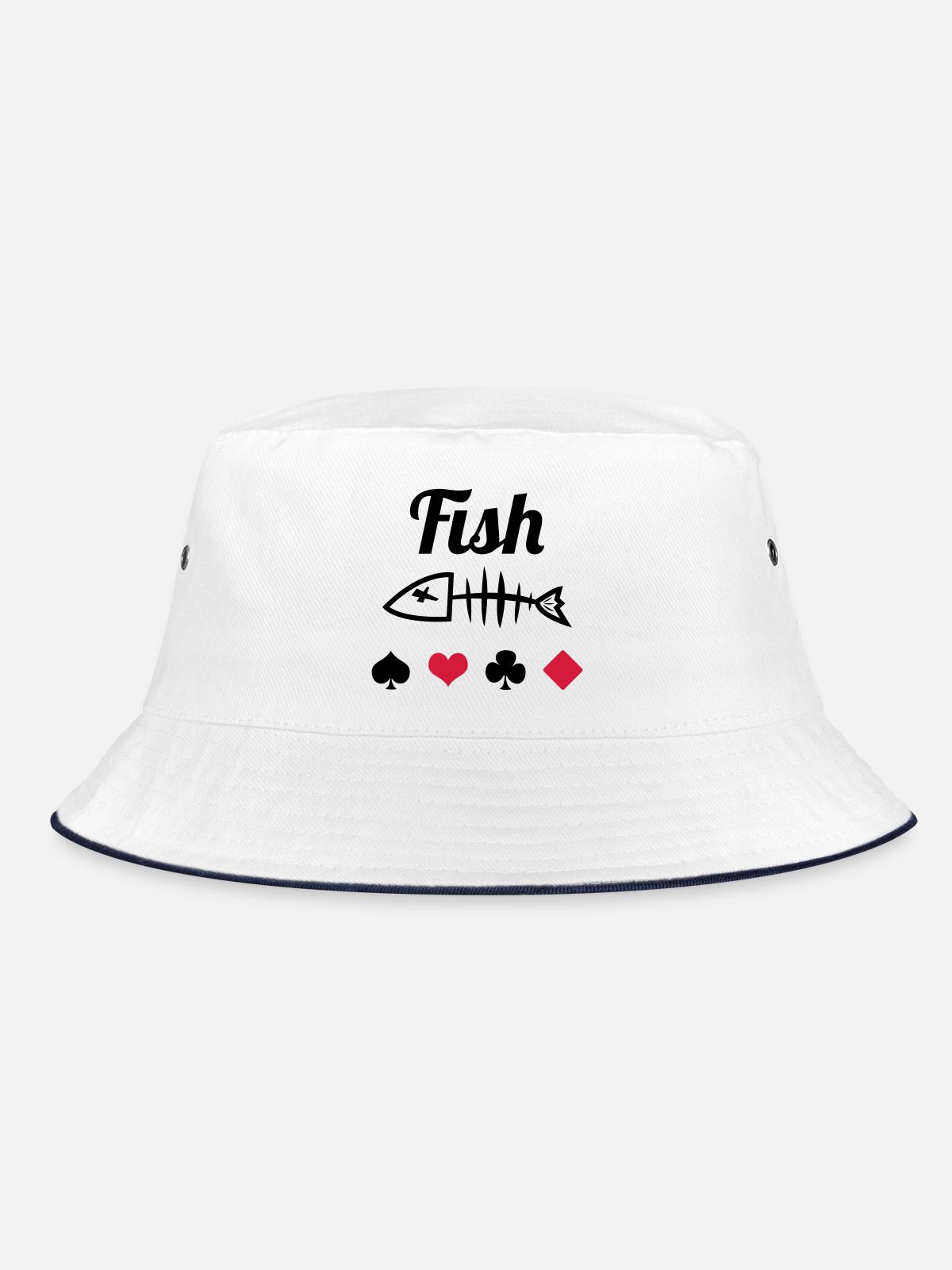 Poker : Fish - Bob - blanc/marine - Devant