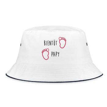 Bientôt Papy / Grand Pere / Naissance / Bébé - Bob - blanc/marine - Devant