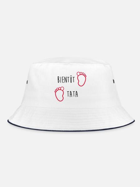 Tante / Tata / Marraine / Oncle / Nourrice / Bébé - Bob - blanc/marine - Devant
