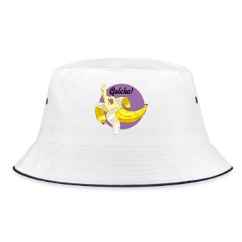 Banana troll meme - Bucket Hat - white/navy - Front