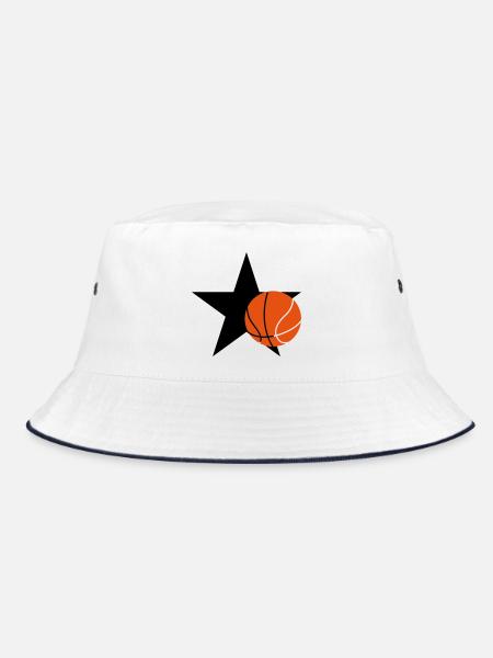 Basketball - Basket Ball - Game - Sport - Player - Bucket Hat - Weiß/Navy - Vorne